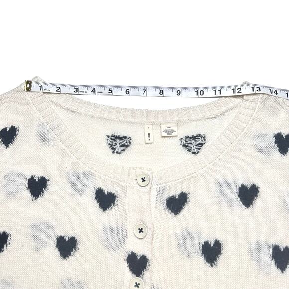 Moth Anthropologie | Women | Alpaca Wool Blend Heart Open Knit Cardigan | Medium - Picture 6 of 11